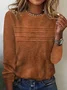 Casual Striped Crew Neck Long Sleeve T-shirt