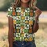 Casual St. Patrick's Day Geometric Crew Neck Short Sleeve T-shirt