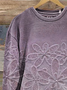Casual Crew Neck Floral Sweatshirt Printing