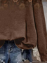 Casual Crew Neck Floral Sweatshirt Printing