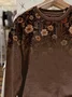 Casual Crew Neck Floral Sweatshirt Printing