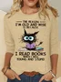 Crew Neck Long Sleeve Cat Regular Medium Elasticity Loose Blouse For Women