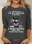 Crew Neck Long Sleeve Cat Regular Medium Elasticity Loose Blouse For Women