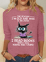 Crew Neck Long Sleeve Cat Regular Medium Elasticity Loose Blouse For Women
