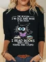 Crew Neck Long Sleeve Cat Regular Medium Elasticity Loose Blouse For Women