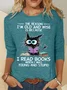 Crew Neck Long Sleeve Cat Regular Medium Elasticity Loose Blouse For Women