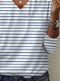 Casual Striped V Neck Long Sleeve T-shirt