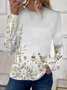 Casual Floral Crew Neck Long Sleeve T-shirt