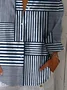 Shirt Collar Three Quarter Sleeve Striped Printing Regular Loose Shirt For Women