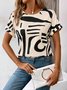Casual Abstract Crew Neck Short Sleeve T-shirt