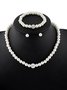 Creative Jewelry Imitation Pearl Necklace Bracelet Earrings Set Three Pieces