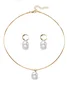 Jewelry Fashion Pearl Pendant Alloy Light Luxury Pearl Earrings Earrings Necklace Set Two-piece Necklace