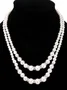 Fashion Imitation Pearl Beaded Necklace Temperament Diamond Double Layer Pearl Sweater Long Chain Necklace