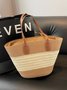 New Straw Bag Women's Summer Handbag Seaside Tote Bag Large Capacity Woven Shoulder Bag High-end Bucket Bag