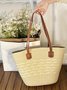 New Straw Bag Women's Summer Handbag Seaside Tote Bag Large Capacity Woven Shoulder Bag High-end Bucket Bag