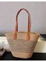 New Straw Bag Women's Summer Handbag Seaside Tote Bag Large Capacity Woven Shoulder Bag High-end Bucket Bag