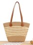 New Straw Bag Women's Summer Handbag Seaside Tote Bag Large Capacity Woven Shoulder Bag High-end Bucket Bag