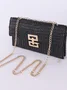 Holiday Style Multi-compartment Metal Chain Flip Cover Twist Lock Straw Bag Shoulder Bag Chain Lock Women Bag