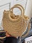 Woven Bag Large Capacity Straw Bag New Style Fire Woven Holiday Style Beach Versatile Shoulder Messenger Bag