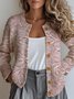 Women Knitted 3D Printing Long Sleeve Comfy Vintage Cardigan