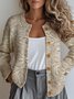 Women Knitted 3D Printing Long Sleeve Comfy Vintage Cardigan