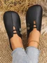 Casual Plain Wearable Slip On Flat Heel Shallow Shoes Buckle