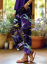 Women Floral Long Pants Casual Spring/Fall Trousers