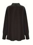 Cowl Neck Long Sleeve Plain Regular Micro-Elasticity Loose Shirt For Women