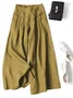 Women Plain Long Elastic Waist Pants Casual Spring/Fall Trousers