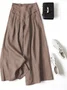 Women Plain Long Elastic Waist Pants Casual Spring/Fall Trousers