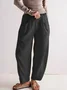 Women Plain Long Elastic Waist Pants Casual Spring/Fall Trousers