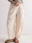 Women Plain Long Elastic Waist Pants Casual Spring/Fall Trousers