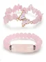 New Natural Stone 8mm Amethyst Rose Quartz Crushed Stone Butterfly Two-piece Bracelet