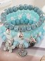 Bohemian Anchor Elephant Butterfly Multi-layer Beaded Elastic Bracelet