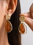 Stylish Metallic Pleated Earrings