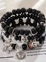 Bohemian Anchor Elephant Butterfly Multi-layer Beaded Elastic Bracelet