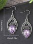 Personalized Retro Style Men And Women Inlaid Purple Zircon Earrings Fashionable Hollow Purple Crystal Earrings
