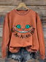 Casual Crew Neck Halloween Sweatshirt