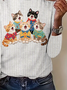 Vintage Animal Crew Neck Long Sleeve T-shirt