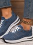 Casual Plain Breathable Lace-Up Low Heel Cortez Split Joint