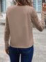 Women Sweatshirt Vintage Crew Neck Lace Jacquard Floral Elegant Top
