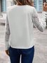 Women Sweatshirt Vintage Crew Neck Lace Jacquard Floral Elegant Top