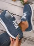 Casual Plain Breathable Lace-Up Low Heel Cortez Split Joint