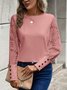 Women Sweatshirt Vintage Crew Neck Lace Jacquard Floral Elegant Top