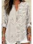 V Neck Long Sleeve 3D Floral Printing Regular Loose Blouse For Women