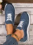 Casual Plain Breathable Lace-Up Low Heel Cortez Split Joint