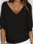 Women's Sweater Casual Plain Simple 3/4 Length Sleeve Knit Top