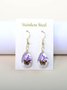 Butterfly Time Gem Dried Flower Gypsophila Lace Flower Pastoral Style Glass Earrings