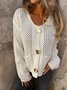 Women Cotton Plain Long Sleeve Comfy Casual Sweater