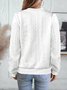 Casual V Neck Plain Sweatshirt